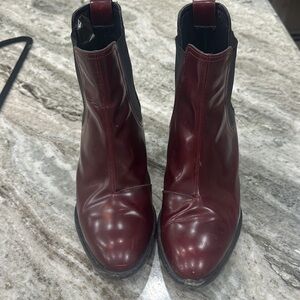 rag & bone Burgundy Leather Chelsea Ankle Boots